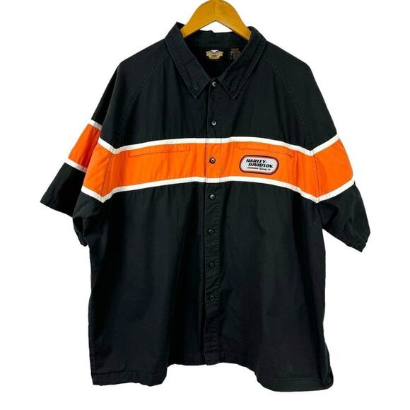 Harley-Davidson Button Up Shirt Mens XXL Motorcycle Racing Embroidered Pocket - Picture 1 of 16